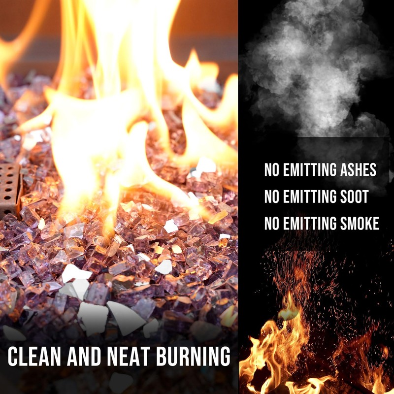 Skyflame 1/4 inch Reflective Fire Pit Glass, High Luster Purple