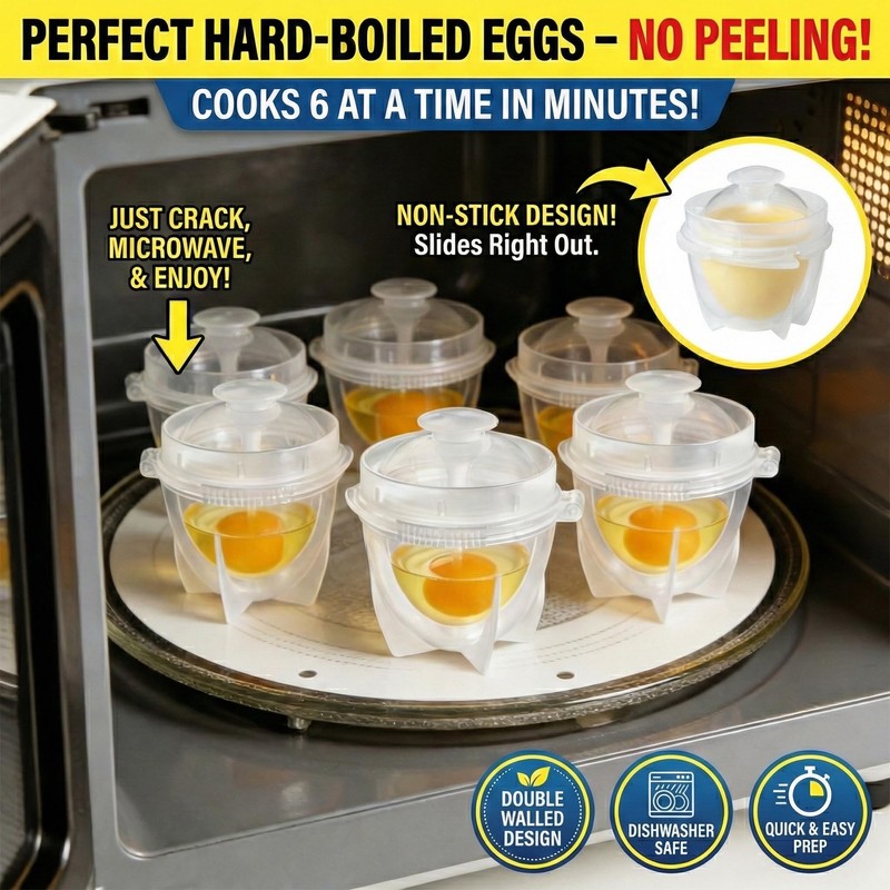 Innodoris Microwave Egg Cooker (2 Pack), Rapid Hard Boiled Egg
