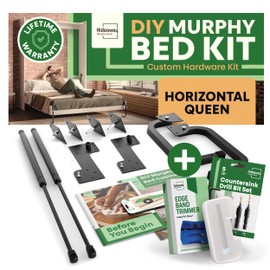 DIY Murphy Bed Kit Queen Horizontal | Murphy Bed Hardware for Wall Cabinet, Horizontal Queen Frame, Deluxe Mechanism Kit with Bonus Tools