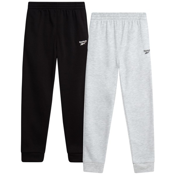 Reebok Boys' Active Sweatpants - 2 Pack Performance Fleece Joggers