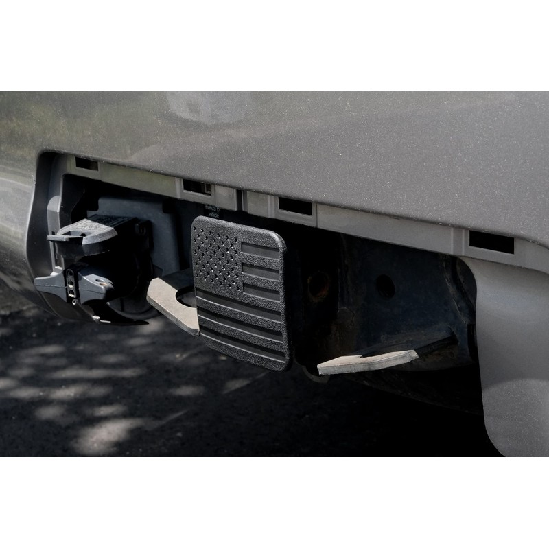 eVerHitch 2" American Black Flag Trailer Hitch Cover Plug for