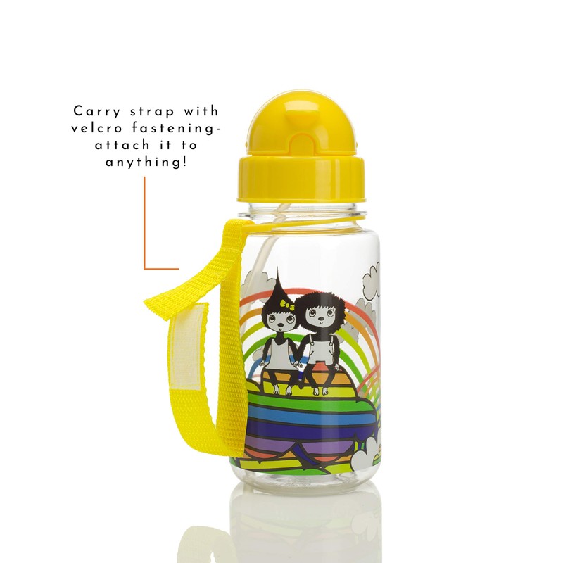 Zip & Zoe Kids Rainbow Drinking Water Bottle With Straw