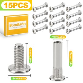BondEron 30 Stück M6 Möbelverbinder Set, Hülsenschrauben Verbindungsschrauben, Schrankverbinder für Möbel Schränke, Längen 32-42mm
