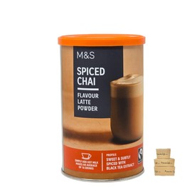 M&S Spiced Chai Flavour Latte Powder - Sweet & Subtly Spiced with Black Tea Extract - 250g