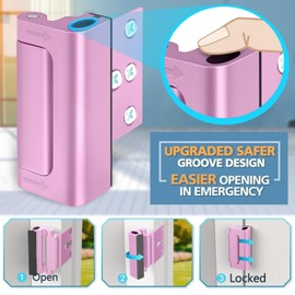 Home Security Door Lock for Front Door Reinforcement Lock Kids Safety, Childproof Doors Latch for Top of Door from Inward Swinging Stop Guardian High Flip Child Proof for Night Apartment Bedroom