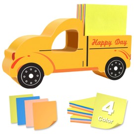 2.6 x 3 Inch Sticky Note Holder Self Stick Notepad Holder with Mixed 4 Color Sticky Notes Office Desk Accessories, Memo Pad Holder Home Office School Supplies