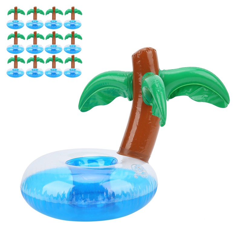 12pcs Coconut Trees Inflatable Pool Drink Holder Beach Party Cup