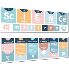 Lonfliness Boho Science Classroom Decoration Rainbow Science Banner and Poster Science Posters Bulletin Board Set for Laboratory Bulletin Board Learning Decor Elementary Middle School Teacher Supplies