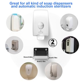 2 Pack Acrylic Dispenser Drip Tray Wall Mount Removal Soap Dispenser Bracket, Laundry Detergent Drip Catcher Prevent Dripping and Spraying, Soap Dispenser Water Tray, Detachable for Cleaning