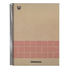 Unipapel | Notebook A4, hard cover, 100% recycled cardboard and kraft paper, 80 sheets, 90 g, pink, Uninature Concept, FSC Recycled 100