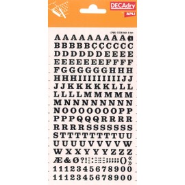 Transferable Letters and Numbers, Black