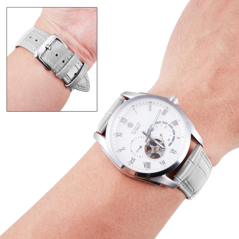 Binlun Genuine Leather Watch Strap, Quick Release, Replacement Strap for