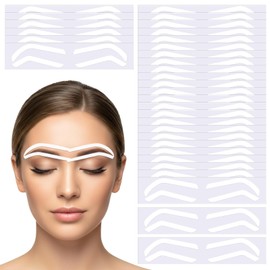 Guduling 100 Pairs Disposable Eyebrow Tape,Eyebrow Stencil Stickers Disposable,Adhesive Eyebrows Stencils for Women,3 Shapes Brow Stencil Strips Gentle Adhesive No-Residue Guides for Women