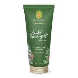 PRIMAVERA Forest Walk Shower Balm 200 ml - Shower Gel, Natural Cosmetics - Cedar, Cypress Fragrance - Gently Cleans, pH Neutral Moisturising - Vegan