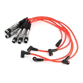 Tbest 6 Uds Cable de Encendido Juego de Cables de Bujía Alto Rendimiento Duradero Resistente para Corrado VR6 2,8 .9 Aleación de Caucho Plástico Rojo