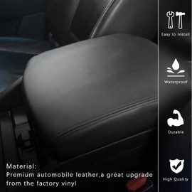 A ABIGAIL Center Console Armrest Cover Replacement for 2009 2010 2011 2012 2013 2014 2015 Honda Pilot Auto Leather Suture Console Lid Cover Replacement (Black)