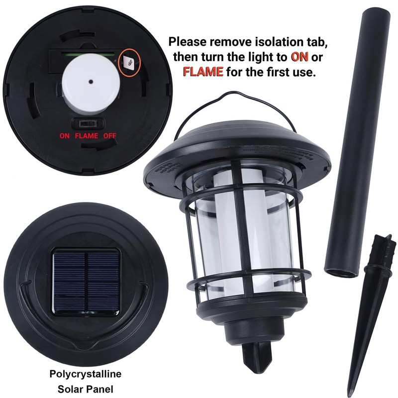 Dynaming 6 Pack Solar Flame Torch Lights Outdoor, Halloween Dual