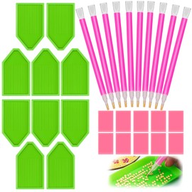 SYOZPXY 30PCS 5D Diamond Art Wax Accessories, Diamond Art Painting Tools with 10 Drill Pen Grip Tray, Diamond Painting Kits for Adults DIY Diamond Painting Crafts Kids Gift