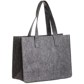 Brandsseller Felt Bag, Leisure Bag, Practical Shopping Bag with Handle, Approx. 36 x 27 x 15 cm, gray