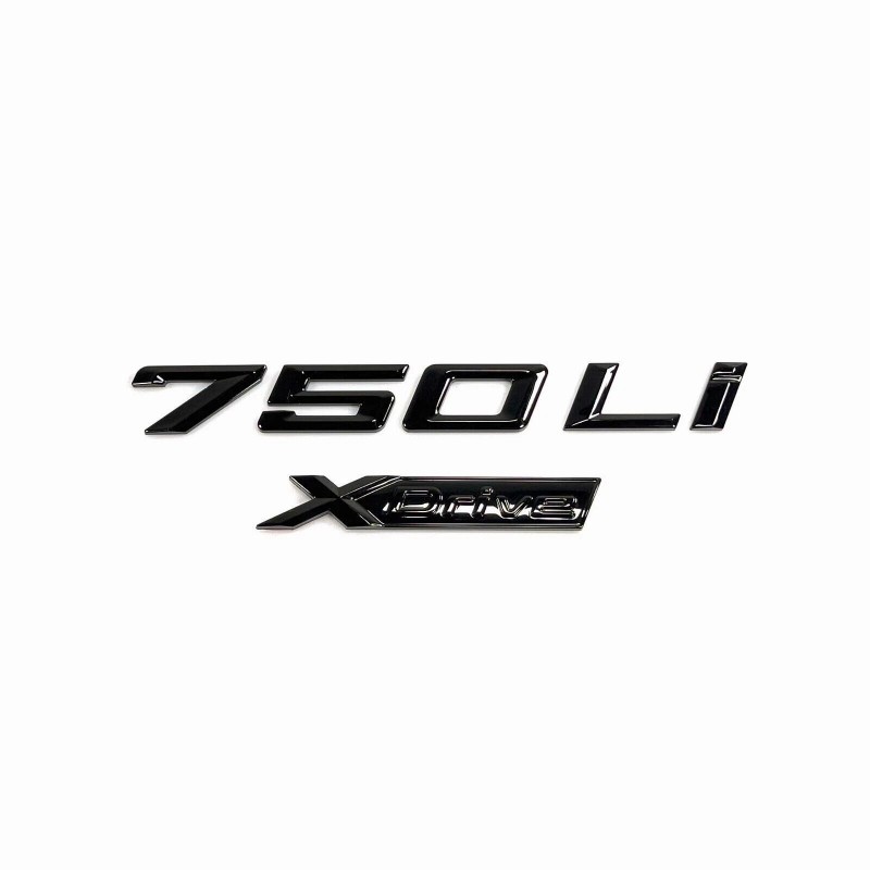 for 7 Series Gloss Black Emblem 750Li+XDrive Number Letters Rear