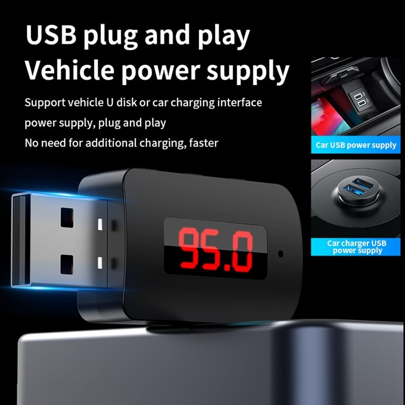 Daiilg Car Bluetooth 5.4 Aadapter FM USB Transmitter Receiver Handsfree