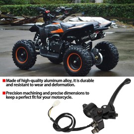 KIMISS Motorcycle Brake Lever, 1 Piece 7/8 Inch 22 mm ATV Double Handle Brake Bar Aluminium Alloy Brake Rod (Black), black