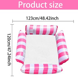4-in-1 Water Hammock, Inflatable Hammock, Inflatable Swimming Bed, Water Toy Pool Accessories, Floating Air Mattress, Float Lounge Chair Seat for Children and Adults (Pink)