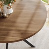 ChooChoo 47.2 Inch Round Dining Table for 4, Farmhouse Wood