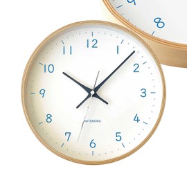 KATOMOKU plywood clock 22 Light blue sweep (continuous second hand) km-121LBRC φ252mm (light blue)