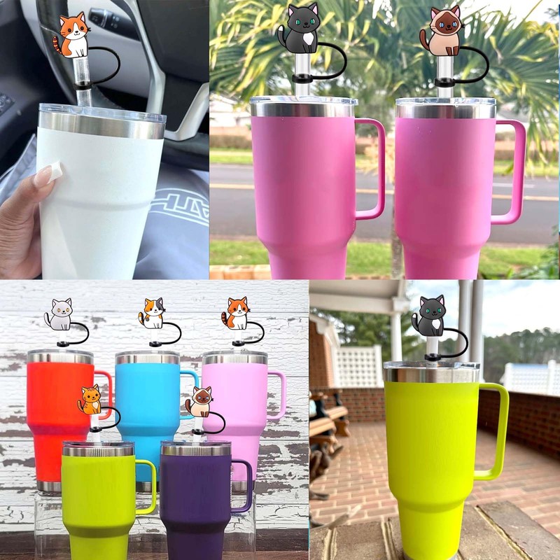 XANGNIER Cute Silicone Straw Cover Cap for YETI Cup,6 Pcs