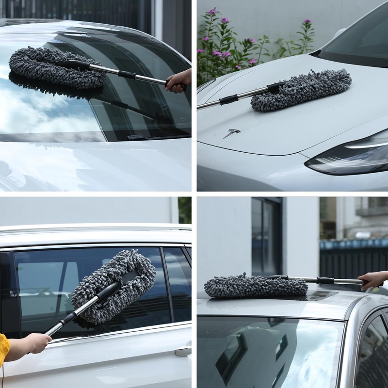 IPELY 3 Pack Large Microfiber Car Duster Exterior Scratch Free
