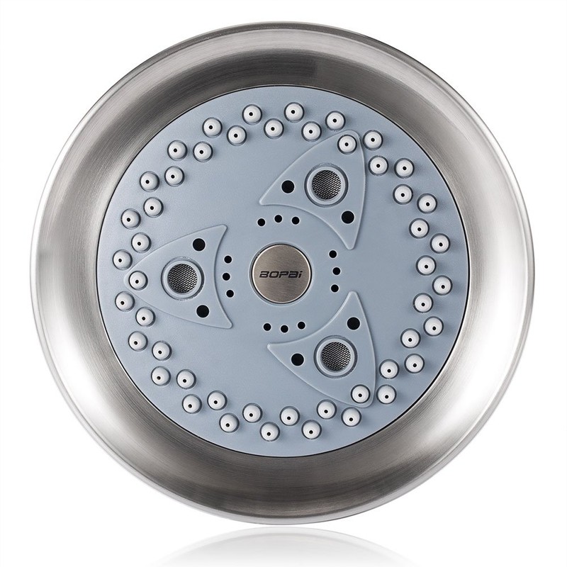 BOPai Ultra-Luxury Brushed Nickel Shower Head, 7 Settings, 9.5 L/min