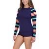 Nautica Women's Rash Guard Shirt, Prep Stripe Multi