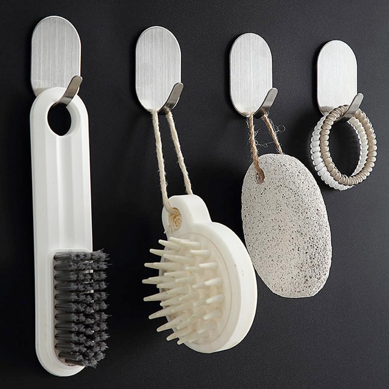 TIANNLINPY 10 Pcs Wall Hooks Stick on Heavy Duty Stainless