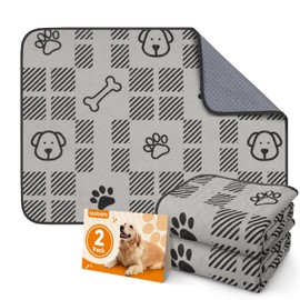 LOOBANI Washable Pee Pads for Dogs: 2 Pack 18"x24" Washable Puppy Pads, Reusable Pee Pads Waterproof Leakproof and Non-Slip Whelping Pads & Potty Training Pad for Floor, Dog Playpen,Crate, Light Brown