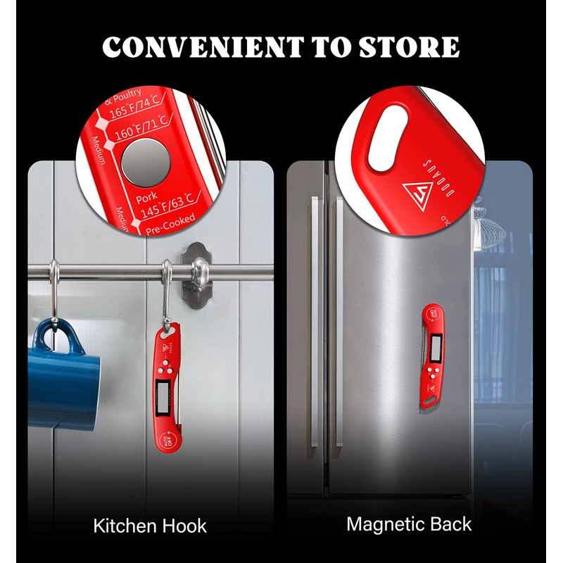Meat Thermometers, DOQAUS Instant Read Food Thermometers for Cooking, Digital