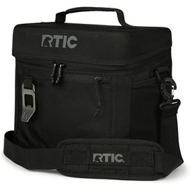 RTIC 15 Can Everyday Cooler, Soft Sided Portable Insulated Cooling for Lunch, Beach, Drink, Beverage, Travel, Camping, Picnic, for Men and Women, Black