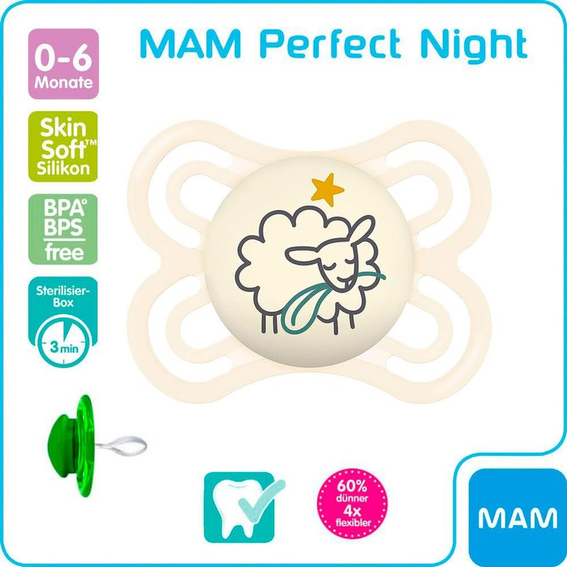 MAM Perfect Day & Perfect Night Dummy 0-6 Soft Colours