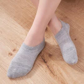 YOUCHAN Trainer Socks Women Men Short Cotton Invisible Footies Unisex Pack of 10 Pairs - White x5 + Grey x5, size: 43-46