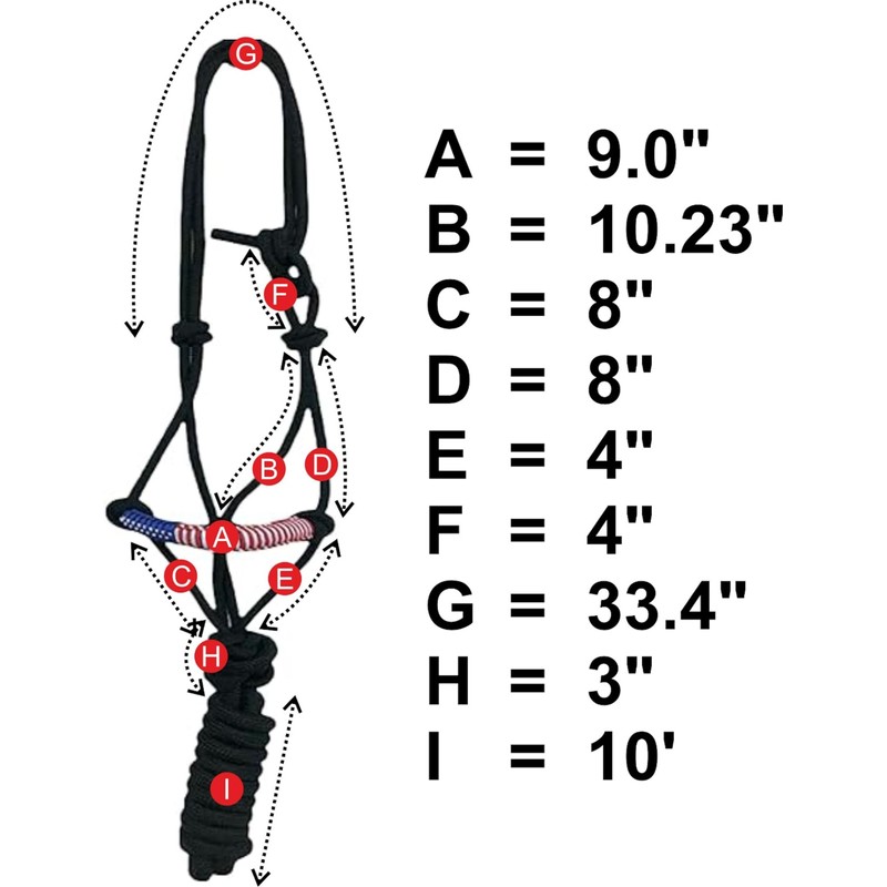 Majestic Ally Poly Braided Patriotic Nose Poly Rope Halter and