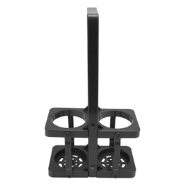 CHEOTIME Pack of 2 Bottle Carrier, Drink Carrier, Portable Reusable Drink Carrier with Thickened Handle, Plastic Cup Carrier for Drinks (Black)