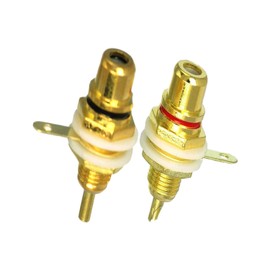 Sopepoyie Gold Plated Female RCA Phono Panel Mount Chassis Socket Plug Jack Connector - (24 Pcs)