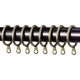 Strong Metal Curtain Hanging Rings - 45MM Large Brass Pole Rings With Sliding Eyelet - Pack of 24