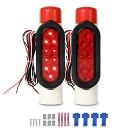 LQI LED Boat Trailer Guide-On Post Pipe Guide Lights Fit for Standard 2" PVC for Guide ons Post Sealed Submersible Turn Signal Brake Marker Reverse