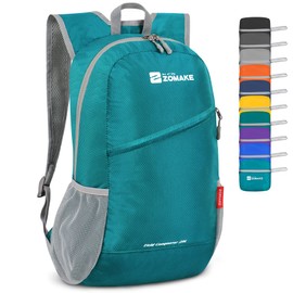 ZOMAKE Lightweight Packable Backpack 20L, Foldable Backpacks Leger Sac à Dos Light Daypack Water Resistant Small Packable Bag Collapsible Hiking Daypacks for Travel(Turquoise green)