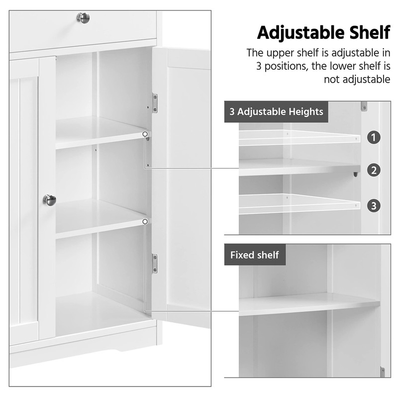 Yaheetech Bathroom Floor Cabinet, Large Storage Space Wooden Organizer with
