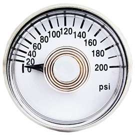 Rolair 200 PSI Air Compressor Gauge GA0125200 Back Rear Mount Replacement 1/8"