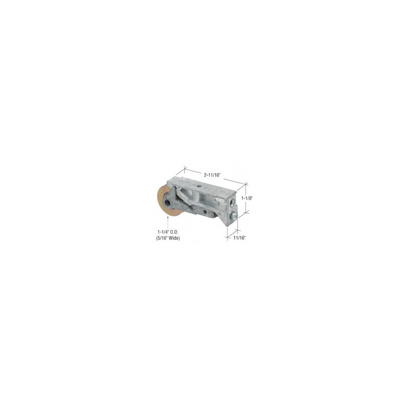 CRL Sliding Glass Door Roller with 1-1/4" Steel Wheel 11/16"