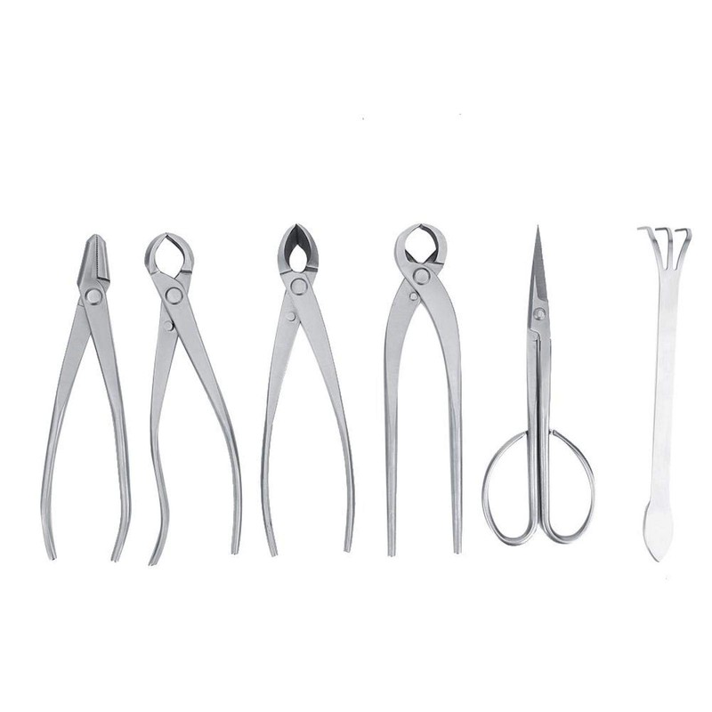 Bonsai Tools Set, 6pcs Stainless Steel Bonsai Garden Plant Tree