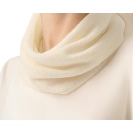 Prettystern Women's Men's Cashmere Loop Scarf Warm Cashmere Round Scarf Knitted Scarf Round Scarf Winter Tube Scarf, White